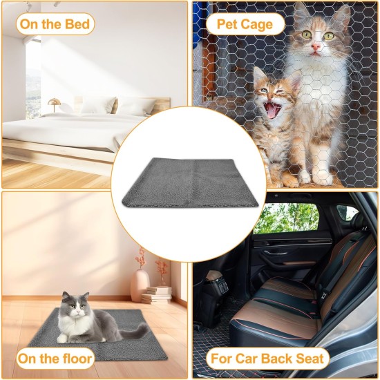 Newpop Grey Blankets for Cats, Heat Mat Cat, Rabbit Blanket, Cat Blanket, Fluffy Pet Blanket, Washable Cushion Outdoor, Cuddly Blanket Dog, Kitty Blanket, Thermal Cat Bed, Pearl Cotton Newpop Grey Blankets for Cats, Heat Mat Cat, Rabbit Blanket, Cat Blanket, Fluffy Pet Blanket, Washable Cushion Outdoor, Cuddly Blanket Dog, Kitty Blanket, Thermal Cat Bed, Pearl Cotton