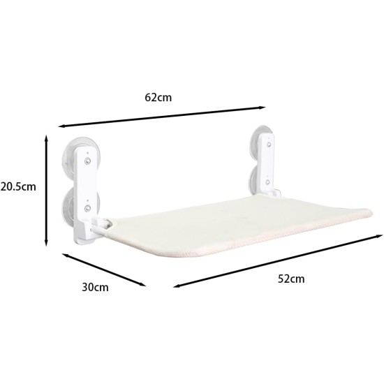 Nicear Wireless Folding Cat Window Seat with 4 Suction Cups Sturdy Frame for Glass Windows and Interior Walls Cat Hammock White 52 x 30 cm Load 20kg Nicear Wireless Folding Cat Window Seat with 4 Suction Cups Sturdy Frame for Glass Windows and Interior Walls Cat Hammock White 52 x 30 cm Load 20kg
