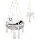 Nicoone Cat Hammock, Cotton Cat Swing Bed, Hanging Window Hammock, Bed, Knitting, Hanging Cat Nest, Pet Swing Pet Bed (White, 45) Nicoone Cat Hammock, Cotton Cat Swing Bed, Hanging Window Hammock, Bed, Knitting, Hanging Cat Nest, Pet Swing Pet Bed (White, 45)