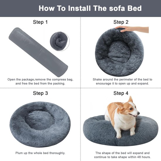 Nisrada Cat Beds for Indoor Cats, 50 cm, Dog Bed for Small Melium Large Dogs, Washable Round Pet Bed for Puppies and Kittens with Non-Slip Base Nisrada Cat Beds for Indoor Cats, 50 cm, Dog Bed for Small Melium Large Dogs, Washable Round Pet Bed for Puppies and Kittens with Non-Slip Base