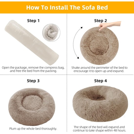 Nisrada Cat Beds for Indoor Cats, 50 cm, Dog Bed for Small Melium Large Dogs, Washable Round Pet Bed for Puppies and Kittens with Non-Slip Base Nisrada Cat Beds for Indoor Cats, 50 cm, Dog Bed for Small Melium Large Dogs, Washable Round Pet Bed for Puppies and Kittens with Non-Slip Base