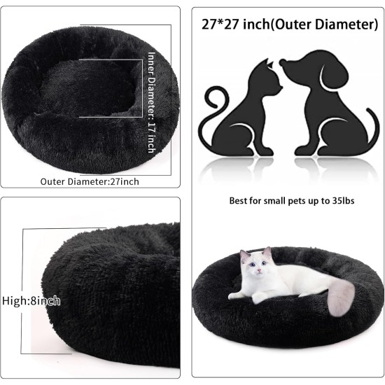 Nisrada Cat Beds for Indoor Cats, 50 cm, Dog Bed for Small Melium Large Dogs, Washable Round Pet Bed for Puppies and Kittens with Non-Slip Base Nisrada Cat Beds for Indoor Cats, 50 cm, Dog Bed for Small Melium Large Dogs, Washable Round Pet Bed for Puppies and Kittens with Non-Slip Base