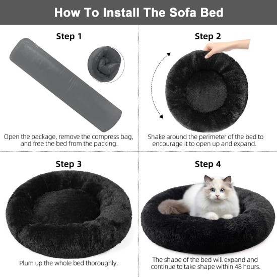Nisrada Cat Beds for Indoor Cats, 50 cm, Dog Bed for Small Melium Large Dogs, Washable Round Pet Bed for Puppies and Kittens with Non-Slip Base Nisrada Cat Beds for Indoor Cats, 50 cm, Dog Bed for Small Melium Large Dogs, Washable Round Pet Bed for Puppies and Kittens with Non-Slip Base