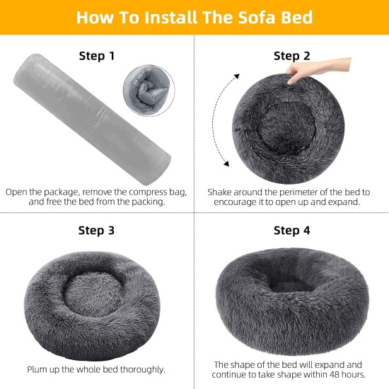 Nisrada Cat Beds for Indoor Cats, 50 cm, Dog Bed for Small Melium Large Dogs, Washable Round Pet Bed for Puppies and Kittens with Non-Slip Base Nisrada Cat Beds for Indoor Cats, 50 cm, Dog Bed for Small Melium Large Dogs, Washable Round Pet Bed for Puppies and Kittens with Non-Slip Base