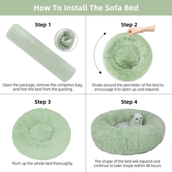 Nisrada Cat Beds for Indoor Cats, 50 cm, Dog Bed for Small Melium Large Dogs, Washable Round Pet Bed for Puppies and Kittens with Non-Slip Base Nisrada Cat Beds for Indoor Cats, 50 cm, Dog Bed for Small Melium Large Dogs, Washable Round Pet Bed for Puppies and Kittens with Non-Slip Base
