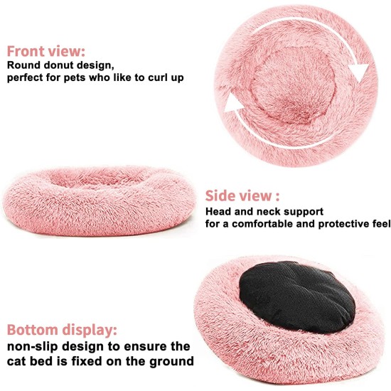 Nisrada Cat Beds for Indoor Cats, 50 cm, Dog Bed for Small Melium Large Dogs, Washable Round Pet Bed for Puppies and Kittens with Non-Slip Base Nisrada Cat Beds for Indoor Cats, 50 cm, Dog Bed for Small Melium Large Dogs, Washable Round Pet Bed for Puppies and Kittens with Non-Slip Base