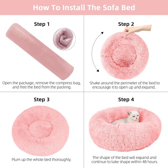 Nisrada Cat Beds for Indoor Cats, 50 cm, Dog Bed for Small Melium Large Dogs, Washable Round Pet Bed for Puppies and Kittens with Non-Slip Base Nisrada Cat Beds for Indoor Cats, 50 cm, Dog Bed for Small Melium Large Dogs, Washable Round Pet Bed for Puppies and Kittens with Non-Slip Base