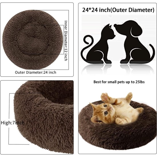 Nisrada Cat Beds for Indoor Cats, 50 cm, Dog Bed for Small Melium Large Dogs, Washable Round Pet Bed for Puppies and Kittens with Non-Slip Base Nisrada Cat Beds for Indoor Cats, 50 cm, Dog Bed for Small Melium Large Dogs, Washable Round Pet Bed for Puppies and Kittens with Non-Slip Base