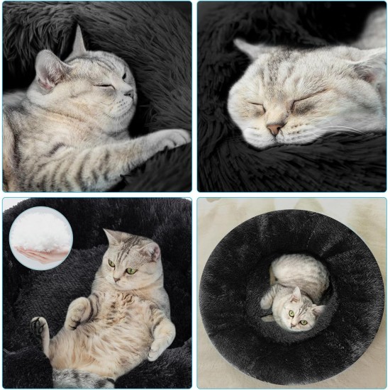 Nisrada Cat Beds for Indoor Cats, 50 cm, Dog Bed for Small Melium Large Dogs, Washable Round Pet Bed for Puppies and Kittens with Non-Slip Base Nisrada Cat Beds for Indoor Cats, 50 cm, Dog Bed for Small Melium Large Dogs, Washable Round Pet Bed for Puppies and Kittens with Non-Slip Base