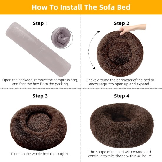 Nisrada Cat Beds for Indoor Cats, 50 cm, Dog Bed for Small Melium Large Dogs, Washable Round Pet Bed for Puppies and Kittens with Non-Slip Base Nisrada Cat Beds for Indoor Cats, 50 cm, Dog Bed for Small Melium Large Dogs, Washable Round Pet Bed for Puppies and Kittens with Non-Slip Base