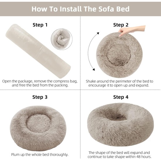 Nisrada Cat Beds for Indoor Cats, 50 cm, Dog Bed for Small Melium Large Dogs, Washable Round Pet Bed for Puppies and Kittens with Non-Slip Base Nisrada Cat Beds for Indoor Cats, 50 cm, Dog Bed for Small Melium Large Dogs, Washable Round Pet Bed for Puppies and Kittens with Non-Slip Base
