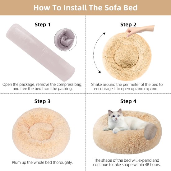 Nisrada Cat Beds for Indoor Cats, 50 cm, Dog Bed for Small Melium Large Dogs, Washable Round Pet Bed for Puppies and Kittens with Non-Slip Base Nisrada Cat Beds for Indoor Cats, 50 cm, Dog Bed for Small Melium Large Dogs, Washable Round Pet Bed for Puppies and Kittens with Non-Slip Base