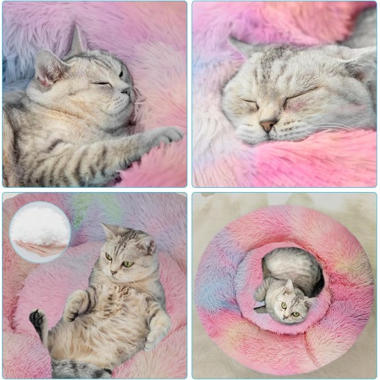 Nisrada Cat Beds for Indoor Cats, 50 cm, Dog Bed for Small Melium Large Dogs, Washable Round Pet Bed for Puppies and Kittens with Non-Slip Base Nisrada Cat Beds for Indoor Cats, 50 cm, Dog Bed for Small Melium Large Dogs, Washable Round Pet Bed for Puppies and Kittens with Non-Slip Base