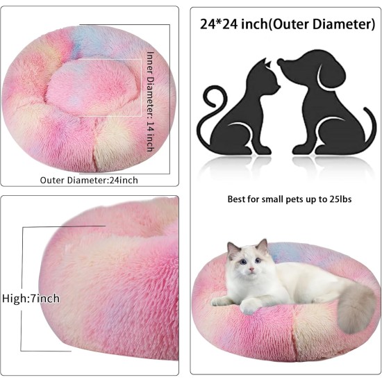 Nisrada Cat Beds for Indoor Cats, 50 cm, Dog Bed for Small Melium Large Dogs, Washable Round Pet Bed for Puppies and Kittens with Non-Slip Base Nisrada Cat Beds for Indoor Cats, 50 cm, Dog Bed for Small Melium Large Dogs, Washable Round Pet Bed for Puppies and Kittens with Non-Slip Base