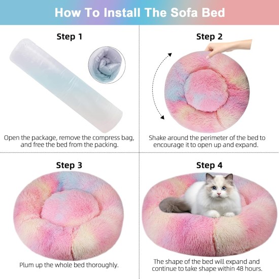 Nisrada Cat Beds for Indoor Cats, 50 cm, Dog Bed for Small Melium Large Dogs, Washable Round Pet Bed for Puppies and Kittens with Non-Slip Base Nisrada Cat Beds for Indoor Cats, 50 cm, Dog Bed for Small Melium Large Dogs, Washable Round Pet Bed for Puppies and Kittens with Non-Slip Base