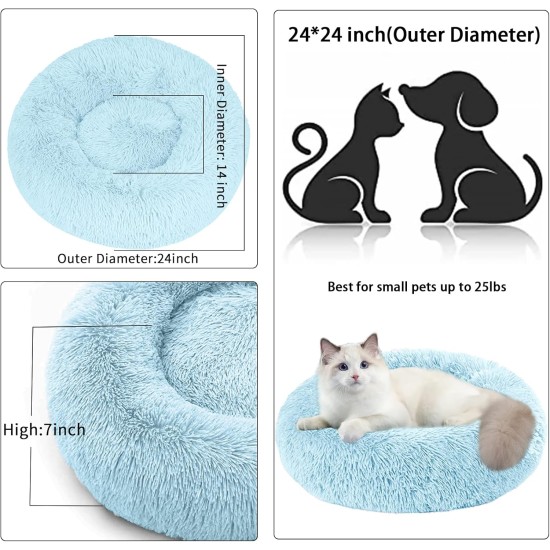 Nisrada Cat Beds for Indoor Cats, 50 cm, Dog Bed for Small Melium Large Dogs, Washable Round Pet Bed for Puppies and Kittens with Non-Slip Base Nisrada Cat Beds for Indoor Cats, 50 cm, Dog Bed for Small Melium Large Dogs, Washable Round Pet Bed for Puppies and Kittens with Non-Slip Base