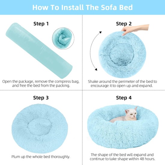 Nisrada Cat Beds for Indoor Cats, 50 cm, Dog Bed for Small Melium Large Dogs, Washable Round Pet Bed for Puppies and Kittens with Non-Slip Base Nisrada Cat Beds for Indoor Cats, 50 cm, Dog Bed for Small Melium Large Dogs, Washable Round Pet Bed for Puppies and Kittens with Non-Slip Base