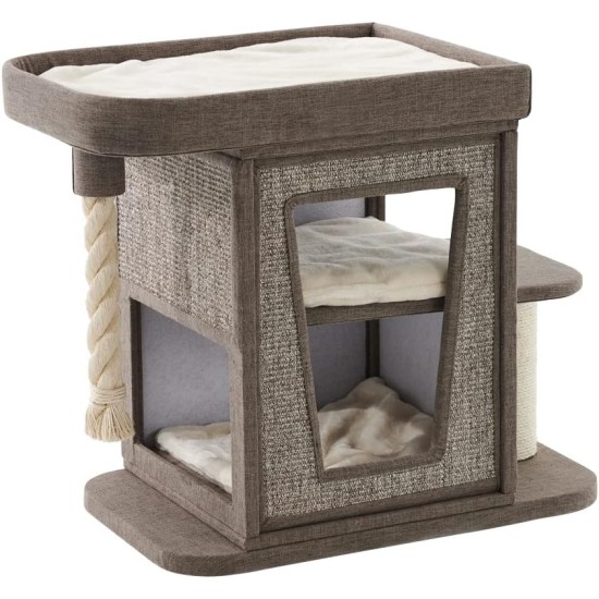 Nobby Zati Cat Scratching Post Brown Linen Look Pack of 1 Nobby Zati Cat Scratching Post Brown Linen Look Pack of 1