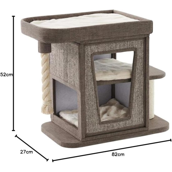 Nobby Zati Cat Scratching Post Brown Linen Look Pack of 1 Nobby Zati Cat Scratching Post Brown Linen Look Pack of 1