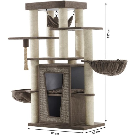 Nobby Zati Cat Scratching Post Brown Linen Look Pack of 1 Nobby Zati Cat Scratching Post Brown Linen Look Pack of 1