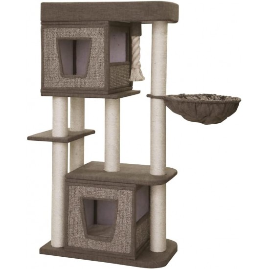Nobby Zati Cat Scratching Post Brown Linen Look Pack of 1 Nobby Zati Cat Scratching Post Brown Linen Look Pack of 1