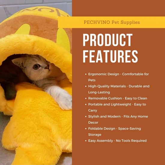 PECHVINO Honey Pot Cat Bed - Comfortable Memory Foam Pet Furniture with Removable Cushion - Stylish and Washable Cat Bed for Small Cats and Breeds PECHVINO Honey Pot Cat Bed - Comfortable Memory Foam Pet Furniture with Removable Cushion - Stylish and Washable Cat Bed for Small Cats and Breeds