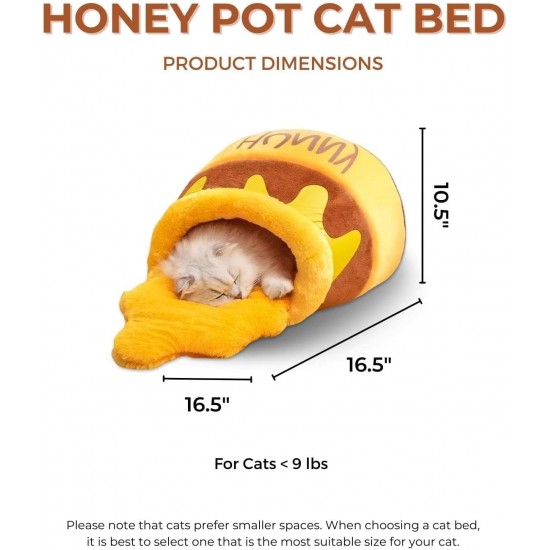 PECHVINO Honey Pot Cat Bed - Comfortable Memory Foam Pet Furniture with Removable Cushion - Stylish and Washable Cat Bed for Small Cats and Breeds PECHVINO Honey Pot Cat Bed - Comfortable Memory Foam Pet Furniture with Removable Cushion - Stylish and Washable Cat Bed for Small Cats and Breeds