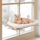 PEFUNY Cordless Folding Cat Window Perch, Cat Hammock for Window and Wall, with 4 Suction Cups, Sturdy Setal Frame for Glass Windows and Interior Walls (White With Bed Large) PEFUNY Cordless Folding Cat Window Perch, Cat Hammock for Window and Wall, with 4 Suction Cups, Sturdy Setal Frame for Glass Windows and Interior Walls (White With Bed Large)