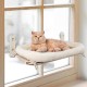 PEFUNY Cordless Folding Cat Window Perch, Cat Hammock for Window and Wall, with 4 Suction Cups, Sturdy Setal Frame for Glass Windows and Interior Walls (White With Bed Large) PEFUNY Cordless Folding Cat Window Perch, Cat Hammock for Window and Wall, with 4 Suction Cups, Sturdy Setal Frame for Glass Windows and Interior Walls (White With Bed Large)