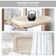 PEFUNY Cordless Folding Cat Window Perch, Cat Hammock for Window and Wall, with 4 Suction Cups, Sturdy Setal Frame for Glass Windows and Interior Walls (White With Bed Large) PEFUNY Cordless Folding Cat Window Perch, Cat Hammock for Window and Wall, with 4 Suction Cups, Sturdy Setal Frame for Glass Windows and Interior Walls (White With Bed Large)