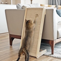 PETKARAY Cat Scratching Board, 68 cm High L-shaped Sisal Scratching Post, Dual-Use Scratching Pads for Cats, Cat Scratching Board for Wall and Corner (With Catnip, Mouse Toy) PETKARAY Cat Scratching Board, 68 cm High L-shaped Sisal Scratching Post, Dual-Use Scratching Pads for Cats, Cat Scratching Board for Wall and Corner (With Catnip, Mouse Toy)