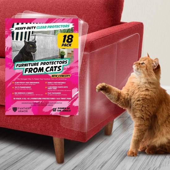 Panther Armor Robust scratch protection for sofa, cat, pack of 18 anti-scratch film for cats Panther Armor Robust scratch protection for sofa, cat, pack of 18 anti-scratch film for cats
