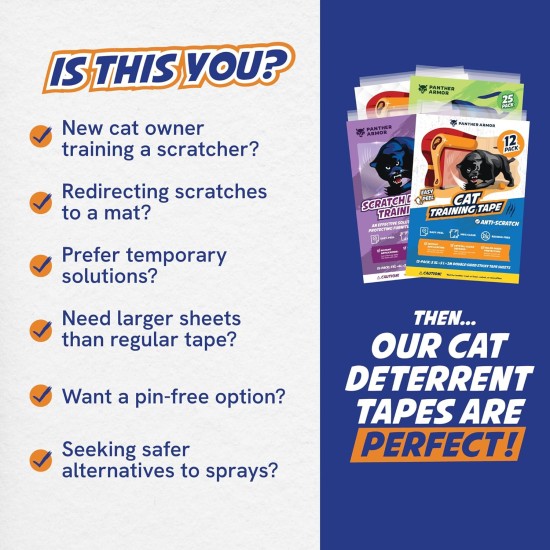 Panther Armor Robust scratch protection for sofa, cat, pack of 18 anti-scratch film for cats Panther Armor Robust scratch protection for sofa, cat, pack of 18 anti-scratch film for cats