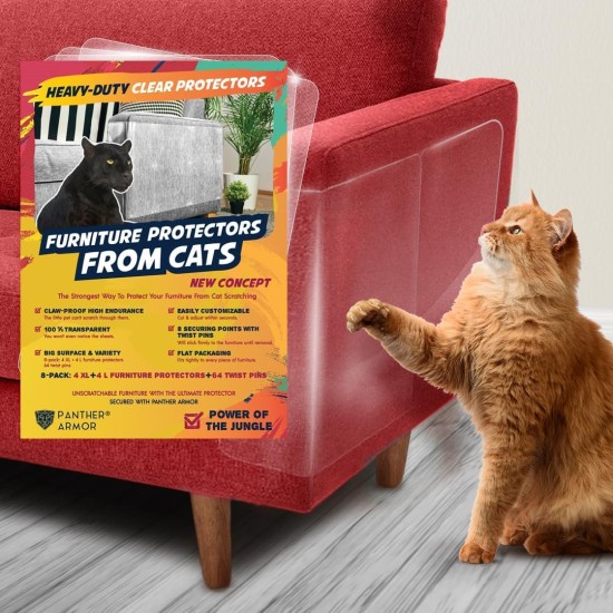 Panther Armor Robust scratch protection for sofa, cat, pack of 18 anti-scratch film for cats Panther Armor Robust scratch protection for sofa, cat, pack of 18 anti-scratch film for cats