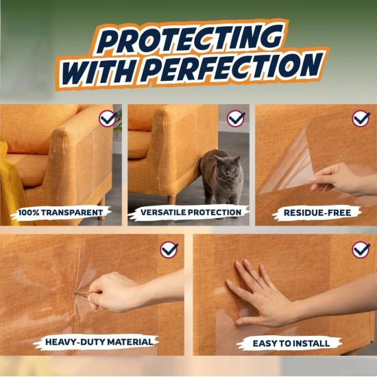 Panther Armor Robust scratch protection for sofa, cat, pack of 18 anti-scratch film for cats Panther Armor Robust scratch protection for sofa, cat, pack of 18 anti-scratch film for cats
