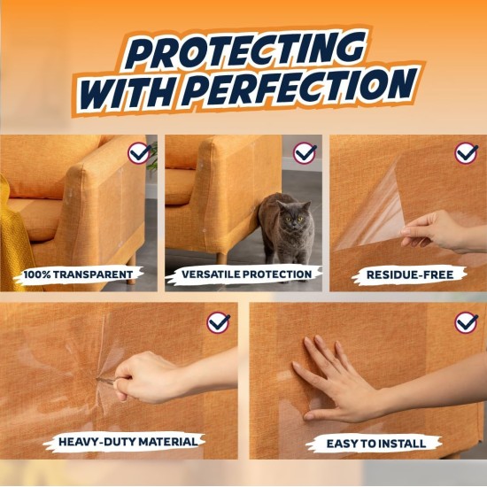 Panther Armor Robust scratch protection for sofa, cat, pack of 18 anti-scratch film for cats Panther Armor Robust scratch protection for sofa, cat, pack of 18 anti-scratch film for cats