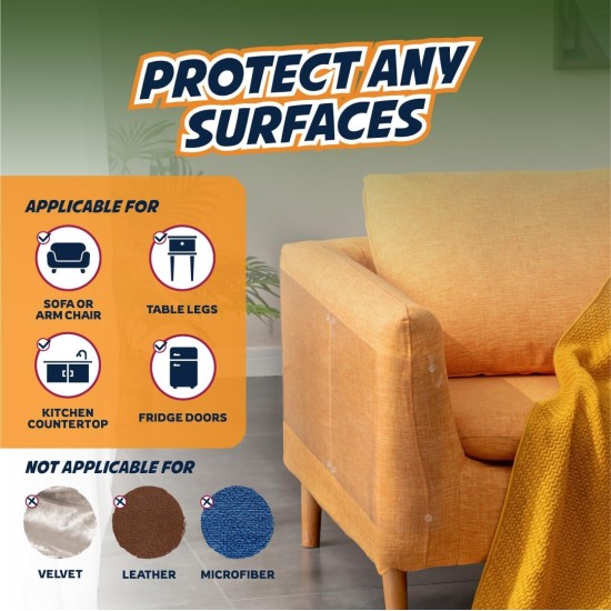 Panther Armor Robust scratch protection for sofa, cat, pack of 18 anti-scratch film for cats Panther Armor Robust scratch protection for sofa, cat, pack of 18 anti-scratch film for cats