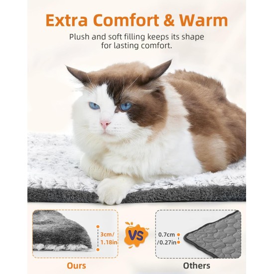 Papettly Self-Heating Blanket Cat, Cat Heat Blanket for Cats, Heat Pad for Indoor and Outdoor Use, Heating Blanket Cats without Electricity, Non-Slip Self-Warming Heating Mat, Thermal Blanket, 60 x 46 Papettly Self-Heating Blanket Cat, Cat Heat Blanket for Cats, Heat Pad for Indoor and Outdoor Use, Heating Blanket Cats without Electricity, Non-Slip Self-Warming Heating Mat, Thermal Blanket, 60 x 46