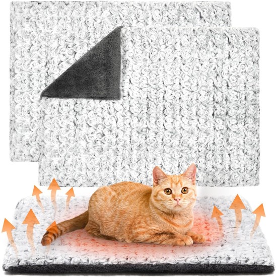 Papettly Self-Heating Blanket Cat, Cat Heat Blanket for Cats, Heat Pad for Indoor and Outdoor Use, Heating Blanket Cats without Electricity, Non-Slip Self-Warming Heating Mat, Thermal Blanket, 60 x 46 Papettly Self-Heating Blanket Cat, Cat Heat Blanket for Cats, Heat Pad for Indoor and Outdoor Use, Heating Blanket Cats without Electricity, Non-Slip Self-Warming Heating Mat, Thermal Blanket, 60 x 46