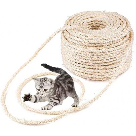 Parain Sisal Rope for Scratching Post, Cat Tree, Natural Sisal Rope, 6 mm (6 mm, 10 m) Parain Sisal Rope for Scratching Post, Cat Tree, Natural Sisal Rope, 6 mm (6 mm, 10 m)