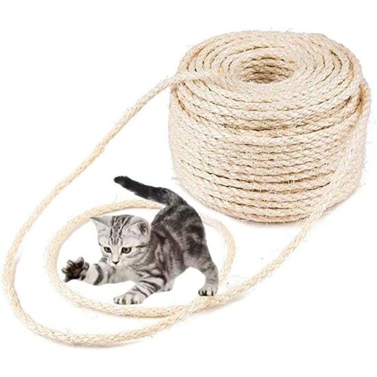 Parain Sisal Rope for Scratching Post, Cat Tree, Natural Sisal Rope, 6 mm (6 mm, 10 m) Parain Sisal Rope for Scratching Post, Cat Tree, Natural Sisal Rope, 6 mm (6 mm, 10 m)