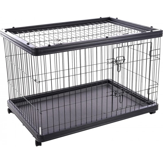 Pasy Kennel with Wheels, Black, 97.5 x 69 x 66.5 cm