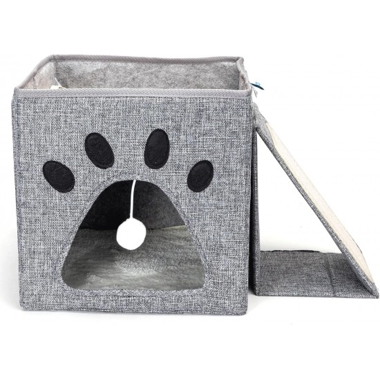 Patapalooza Collapsible Cat Bed with Scratching Board, Ideal for Recreation and Entertainment, Saves Space and Promotes Healthy Scratching Patapalooza Collapsible Cat Bed with Scratching Board, Ideal for Recreation and Entertainment, Saves Space and Promotes Healthy Scratching