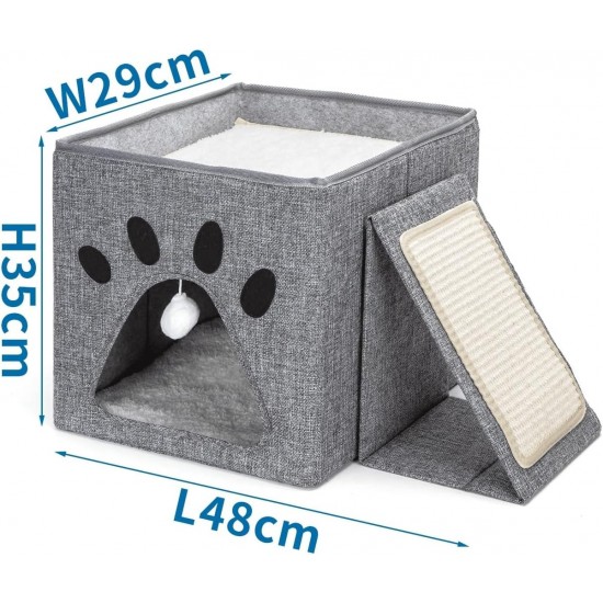 Patapalooza Collapsible Cat Bed with Scratching Board, Ideal for Recreation and Entertainment, Saves Space and Promotes Healthy Scratching Patapalooza Collapsible Cat Bed with Scratching Board, Ideal for Recreation and Entertainment, Saves Space and Promotes Healthy Scratching