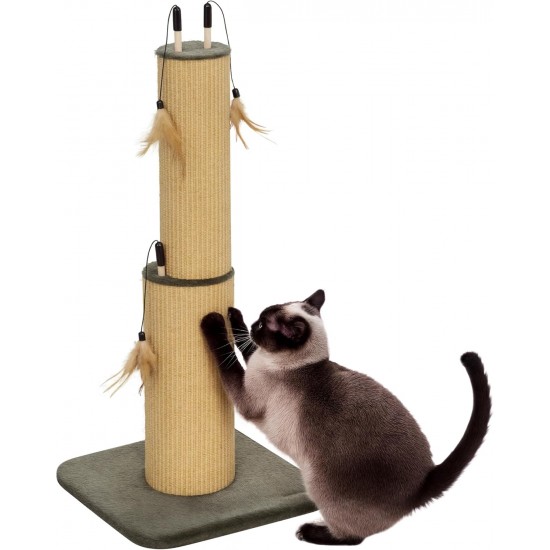 PawHut 2-in-1 Scratching Post, 78 cm Scratching Post, Jute Cat Scratching Post with Feather, Scratching Post for Cats, Cats Scratching Furniture, Indoor, Brown PawHut 2-in-1 Scratching Post, 78 cm Scratching Post, Jute Cat Scratching Post with Feather, Scratching Post for Cats, Cats Scratching Furniture, Indoor, Brown