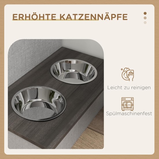 PawHut Cat Cave, Cat House, Cat House with 2 Stainless Steel Bowls, Cat Bed with Cushion, Scratching Mat, Dog House for Cats and Dogs up to 8 kg, Polyester, 78 x 48 x 49.5 cm, Grey PawHut Cat Cave, Cat House, Cat House with 2 Stainless Steel Bowls, Cat Bed with Cushion, Scratching Mat, Dog House for Cats and Dogs up to 8 kg, Polyester, 78 x 48 x 49.5 cm, Grey