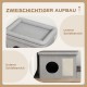 PawHut Cat Cave, Cat House, Cat House with 2 Stainless Steel Bowls, Cat Bed with Cushion, Scratching Mat, Dog House for Cats and Dogs up to 8 kg, Polyester, 78 x 48 x 49.5 cm, Grey
