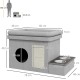 PawHut Cat Cave, Cat House, Cat House with 2 Stainless Steel Bowls, Cat Bed with Cushion, Scratching Mat, Dog House for Cats and Dogs up to 8 kg, Polyester, 78 x 48 x 49.5 cm, Grey