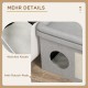 PawHut Cat Cave, Cat House, Cat House with 2 Stainless Steel Bowls, Cat Bed with Cushion, Scratching Mat, Dog House for Cats and Dogs up to 8 kg, Polyester, 78 x 48 x 49.5 cm, Grey
