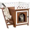 PawHut Cat Cave, Cat House Made of Fir Wood, Cat House with Balcony, Stairs, for Cats, Rabbits up to 6 kg, Indoor, Outdoor, 67.5 x 63 x 68.5 cm, Brown PawHut Cat Cave, Cat House Made of Fir Wood, Cat House with Balcony, Stairs, for Cats, Rabbits up to 6 kg, Indoor, Outdoor, 67.5 x 63 x 68.5 cm, Brown